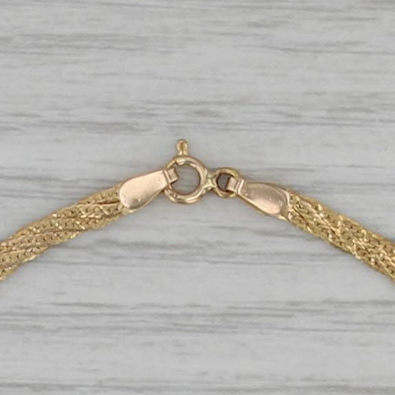 6.75" Woven Herringbone Chain Bracelet 14k Yellow Gold 2.8mm