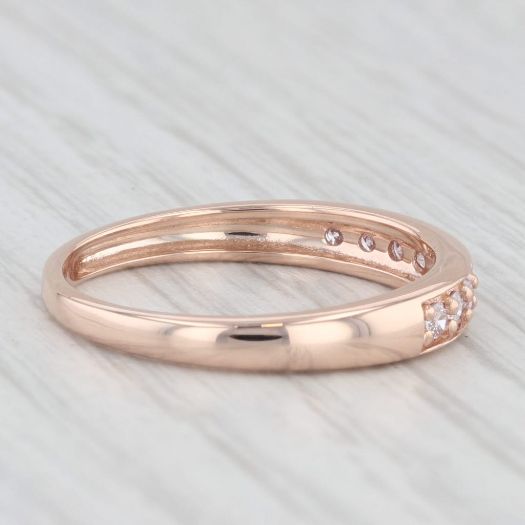 Light Gray 0.25ctw Pink Diamond Wedding Band 10k Rose Gold Size 6.75 Stackable Ring