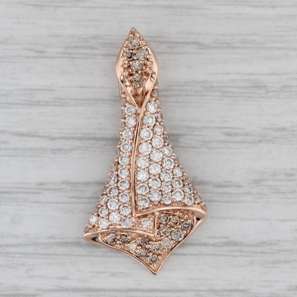 Gray 1.15ctw Pave Diamond Abstract Pendant 14k Rose Gold