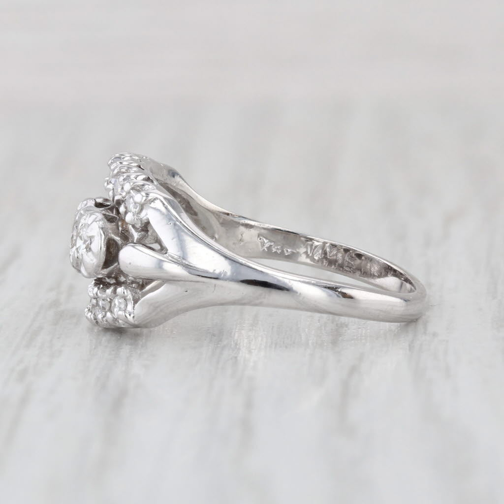 Vintage 0.43ctw Diamond Ring 14k White Gold Size 8.5 Bridal