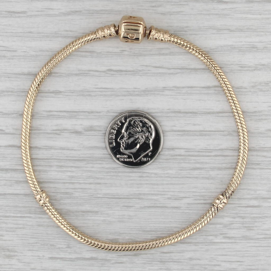 Pandora Moments Gold Clasp Charm Bracelet 550702 14k Yellow Gold 8.25" 21cm