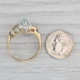 1.26ctw Marquise Blue Topaz Diamond Ring 10k Yellow Gold Size 8.75