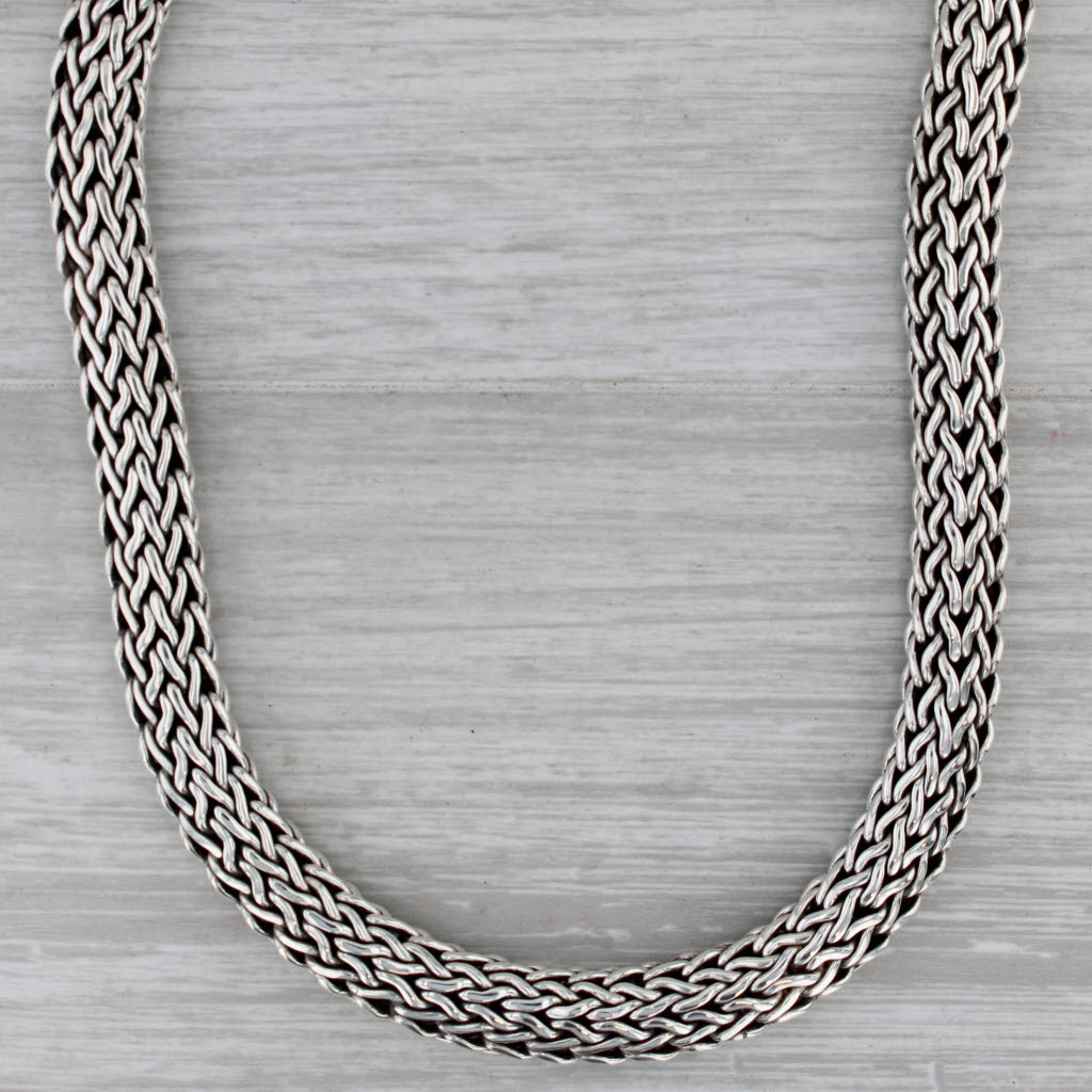 Dark Gray John Hardy Woven Mesh Chain Necklace 15" 10mm Statement