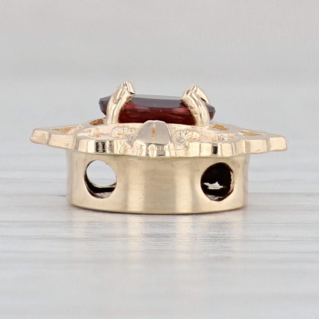 Light Gray Richard Glatter 0.90ct Garnet Slide Bracelet Charm 14k Yellow Gold Vintage