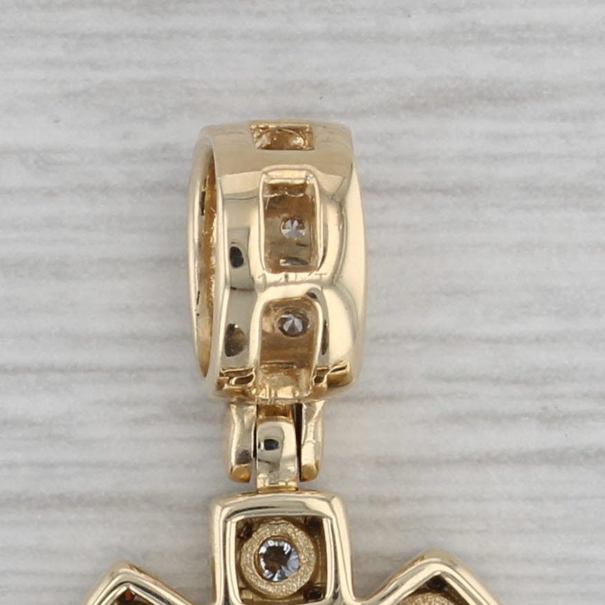 Gray 1.35ctw Diamond Ankh Cross Pendant 14k Yellow Gold Religious Jewelry