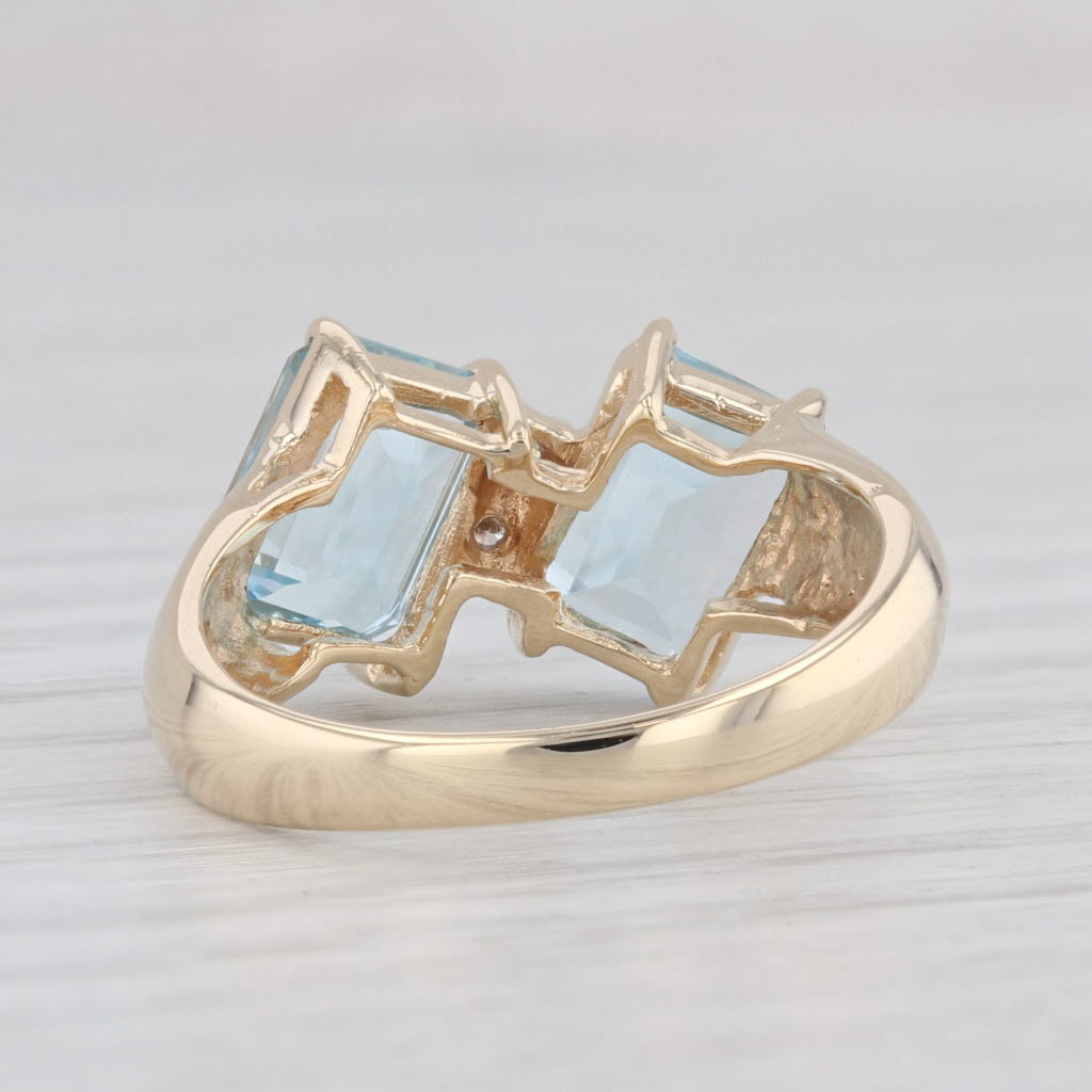 Light Gray 4.02ctw Blue Topaz 14k Yellow Gold Ring Size 6.25