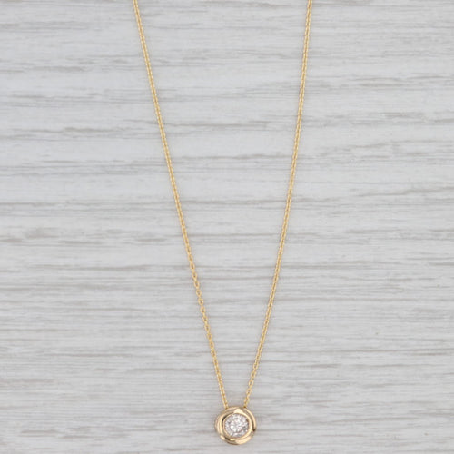 Light Gray Small Diamond Slide Pendant Necklace 14k Yellow Gold 16" 17" 18" Cable Chain