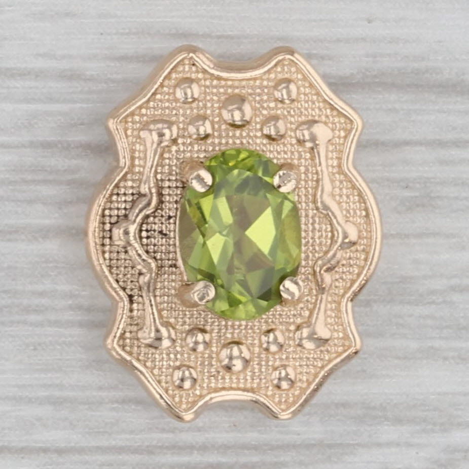 Gray 0.80ct Peridot Solitaire Slide Bracelet Charm 14k Yellow Gold Richard Glatter