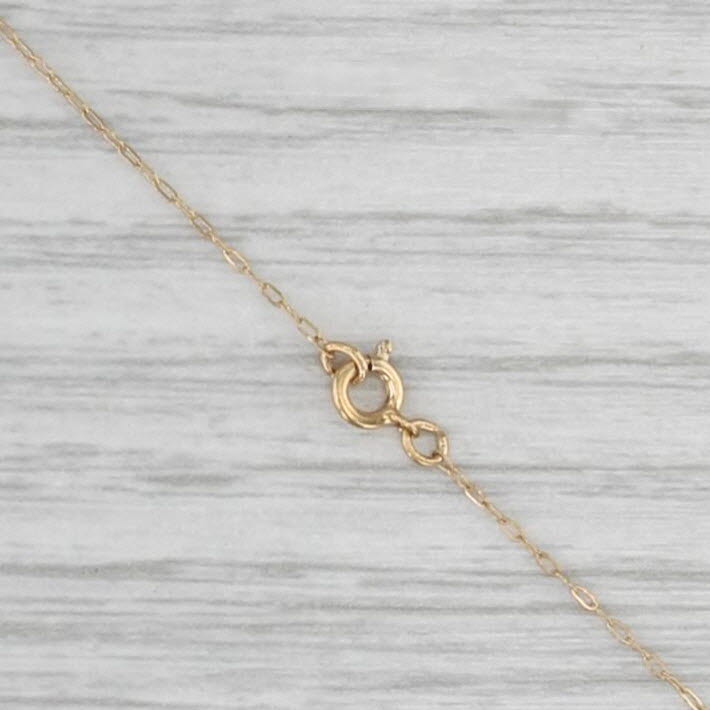 Diamond Layered Open Heart Pendant Necklace 14k Yellow Gold 16" Cable Chain