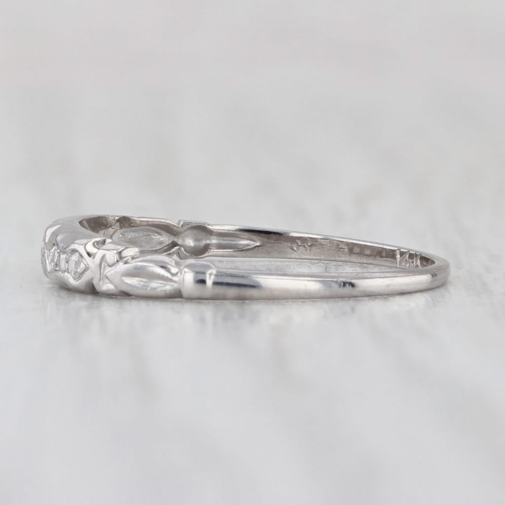 Vintage Diamond Ring 14k White Gold Size 5.25 Bridal Wedding Band