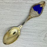 Gray Vintage 1973 Anton Michelsen Sterling Silver Enamel Christmas Spoon Denmark