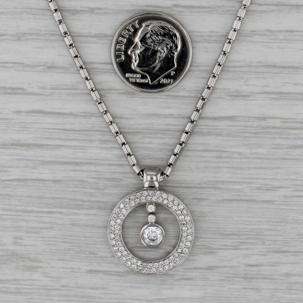 Roberto Coin Cento 0.80ctw Diamond Circle Pendant Necklace 18k Gold 16.25"