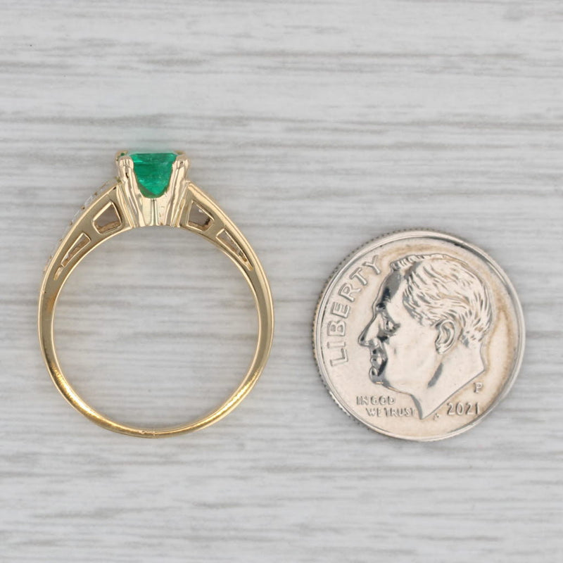 1.53ctw Emerald Diamond Ring 18k Yellow Gold Size 6.25 Engagement
