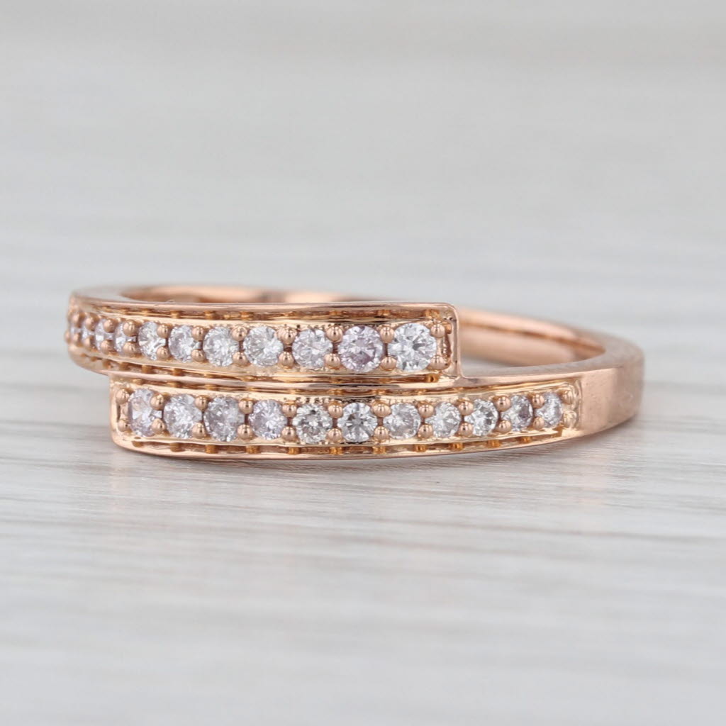 0.16ctw Diamond Bypass Ring 18k Rose Gold Size 7.25 Stackable