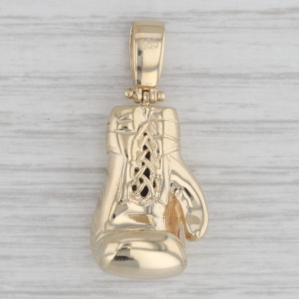 Gray Boxing Glove Pendant 14k Yellow Gold