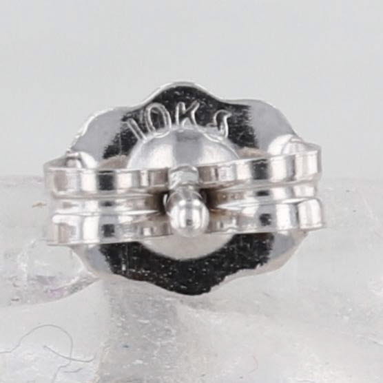 1.23ctw Lab Created Sapphire Heart Diamond Stud Earrings 10k White Gold Studs