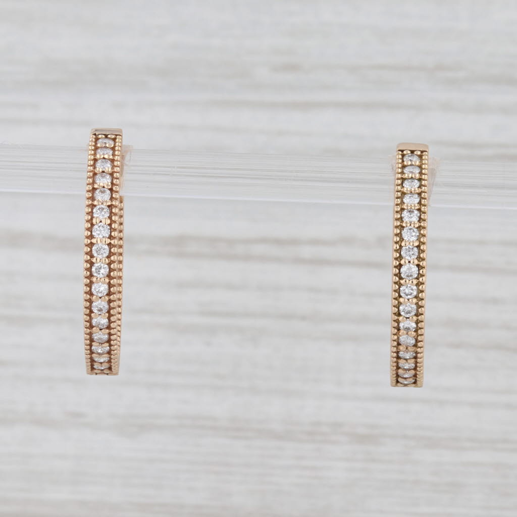 New 0.70ctw Nina Wynn Gemma Diamond Inside Out Hoop Earrings 18k Yellow Gold