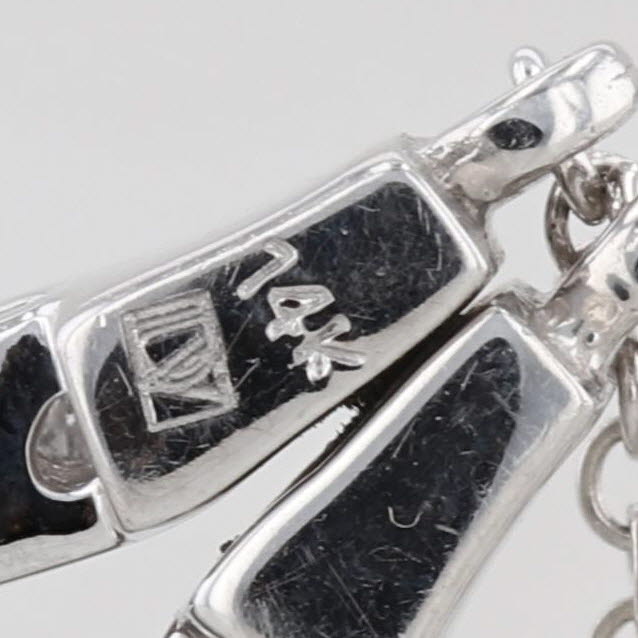 Convertible 1.35ctw Blue White Diamond Necklace 14k White Gold Cable Chain