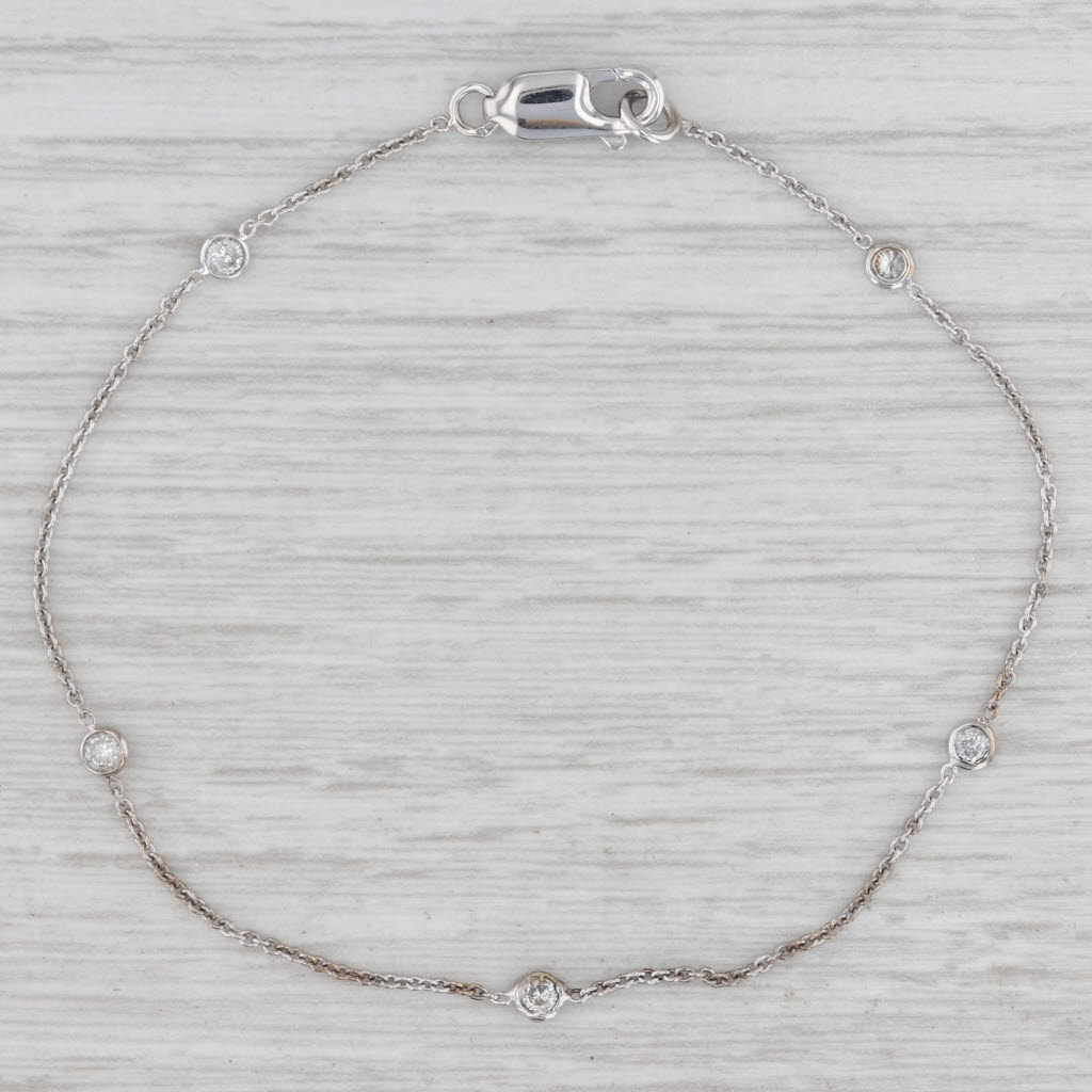 0.23ctw Diamonds by the Yard Station Bracelet 7.5" Cable Chain