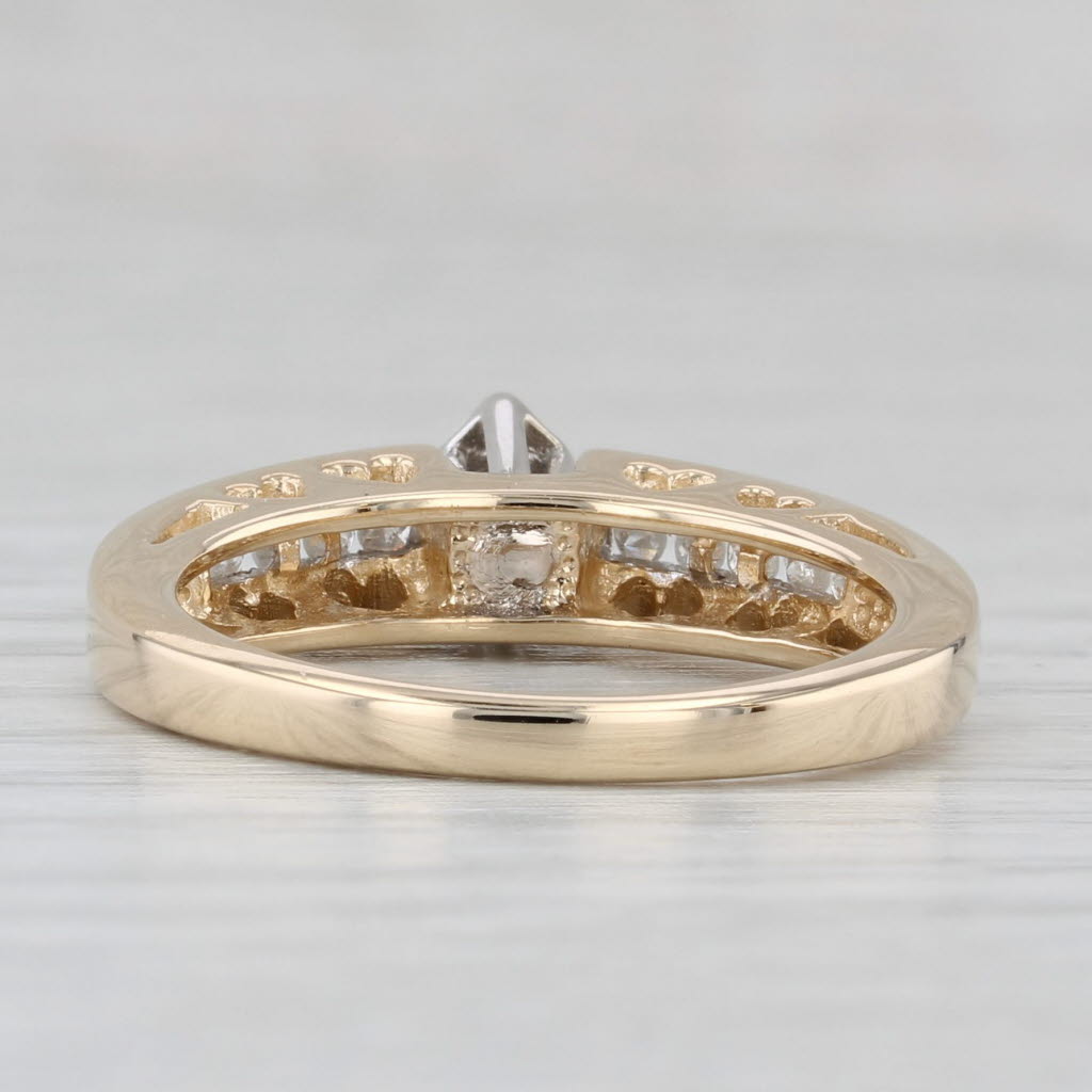 Light Gray 0.20ctw Diamond Engagement Ring 10k Yellow Gold Size 7 Heart Bridge Stackable