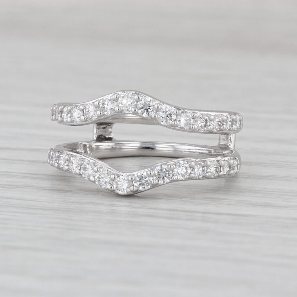 1.46ctw Diamond Ring Jacket 14k White Gold Bridal Wedding Band Enhancer Guard