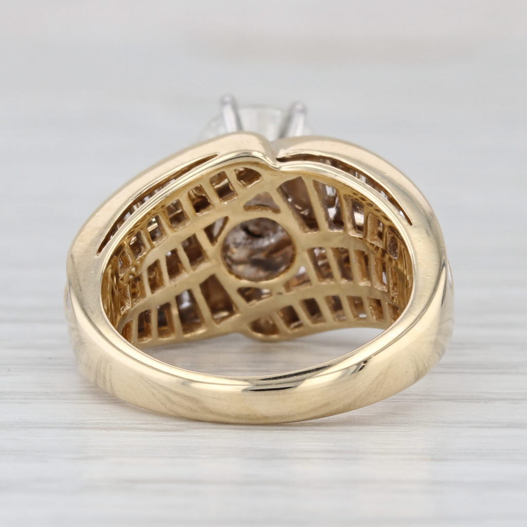 1.90ctw Round Diamond Engagement Ring Bridal Set 14k Yellow Gold Size 6.25