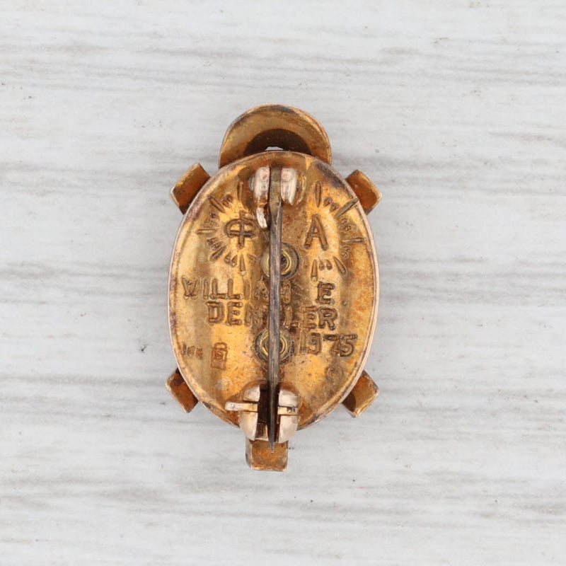 Vintage Alpha Chi Rho Badge 10k Yellow Gold Pearls Garnets Greek Fraternity Pin