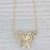 Filigree Butterfly Pendant Necklace 10k Yellow Rose White Gold 17" Cable Chain