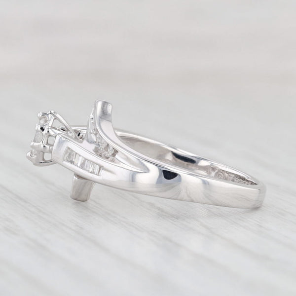Light Gray 0.23ctw Diamond Engagement Ring 14k White Gold Size 7 Bridal