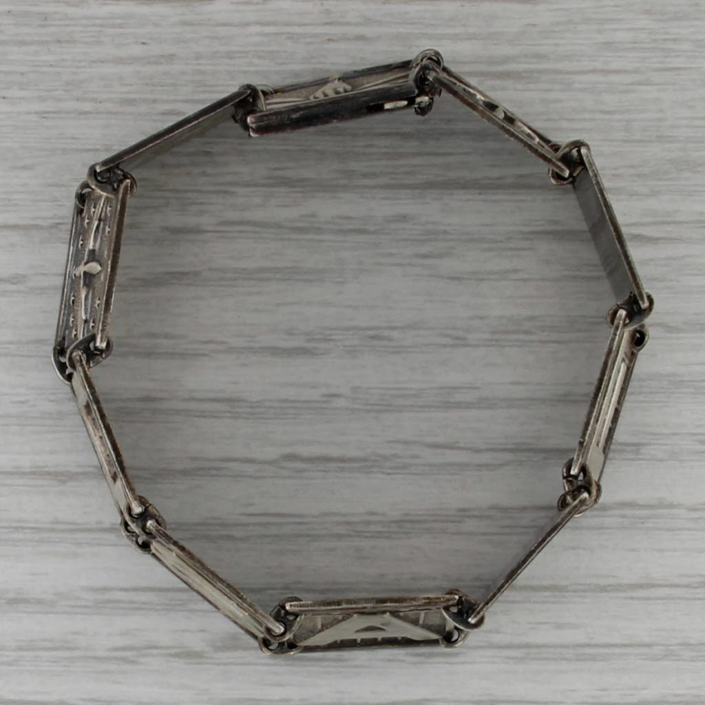 WWII USAAF Bracelet Sterling Silver 6.75" Vintage Airforce Military
