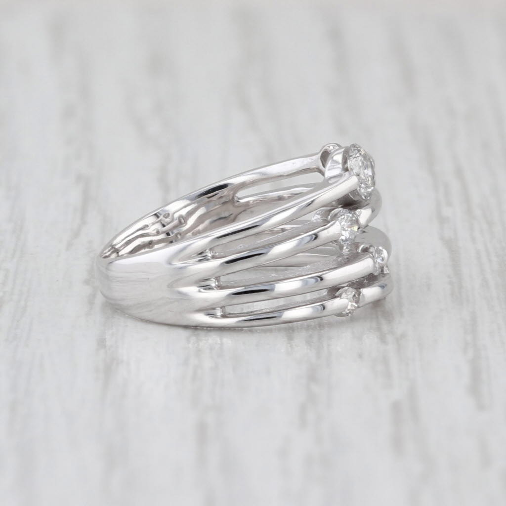 0.37ctw Diamond Orbite Multiband Ring 14k White Gold Size 5.25-5.5
