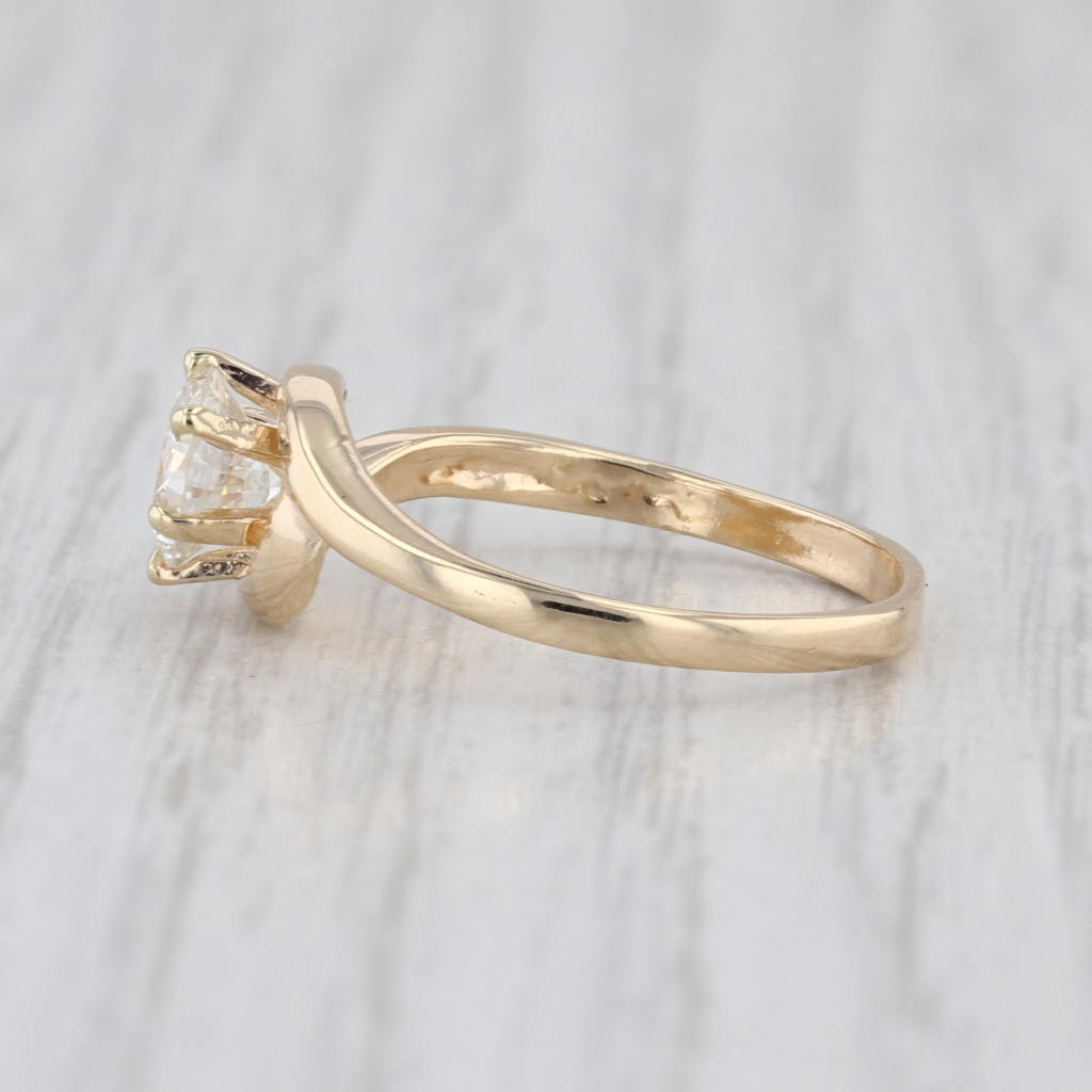 GIA 0.85ct VS2 Diamond Solitaire Engagement Ring 14k Yellow Gold Size 6.5 Bypass