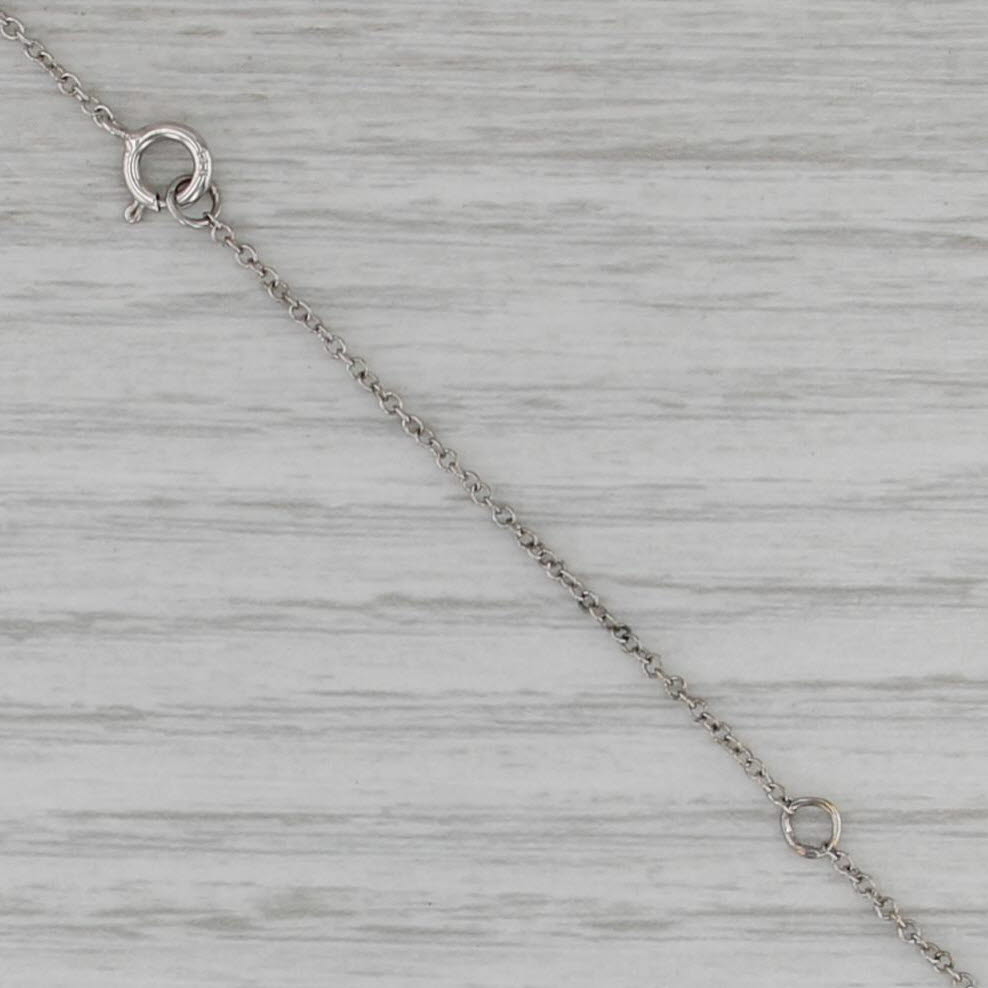 Convertible 1.35ctw Blue White Diamond Necklace 14k White Gold Cable Chain