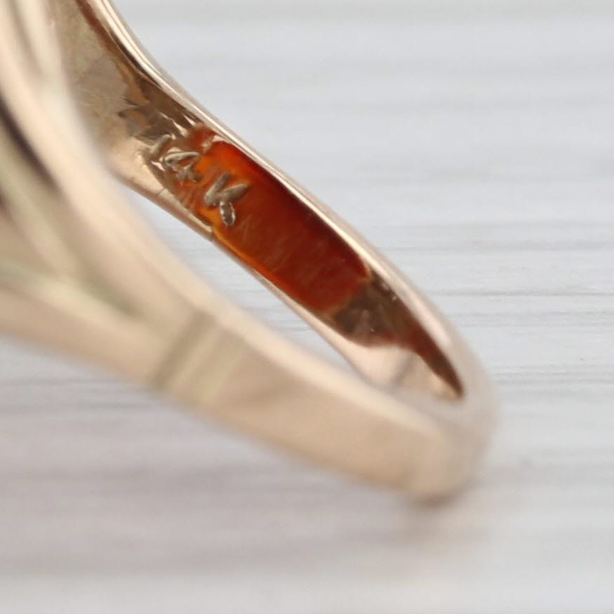 Gray Vintage Carved Sardonyx Cameo Ring 14k Yellow Gold Size 7 Statement