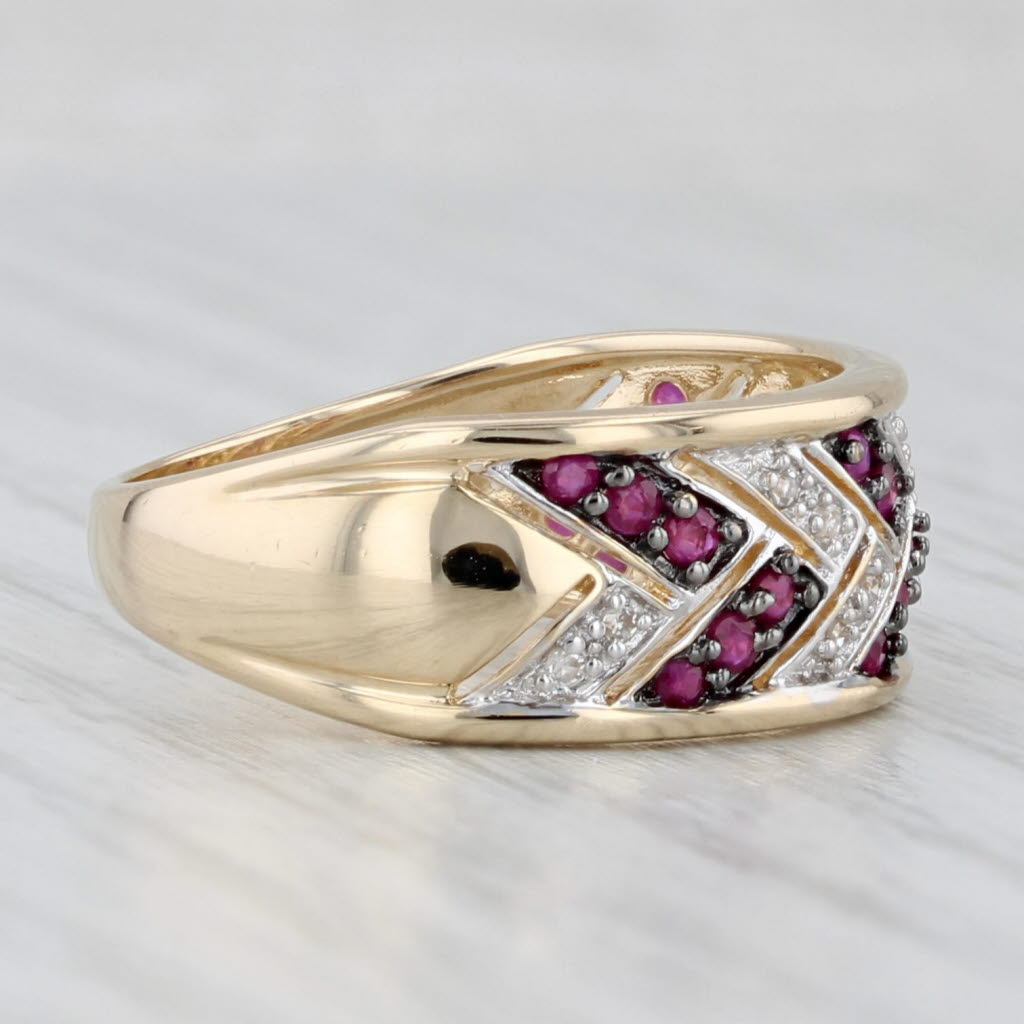 Light Gray 0.18ctw Ruby Diamond Ring 14k Yellow Gold Size 7