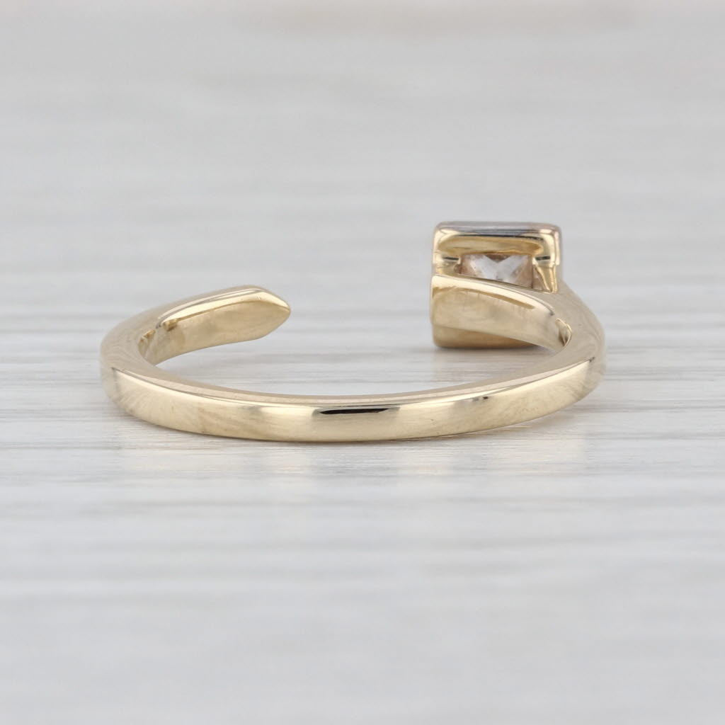 0.36ct Lab Grown Diamond Cuff Ring 10k Yellow White Gold Stackable Wrap