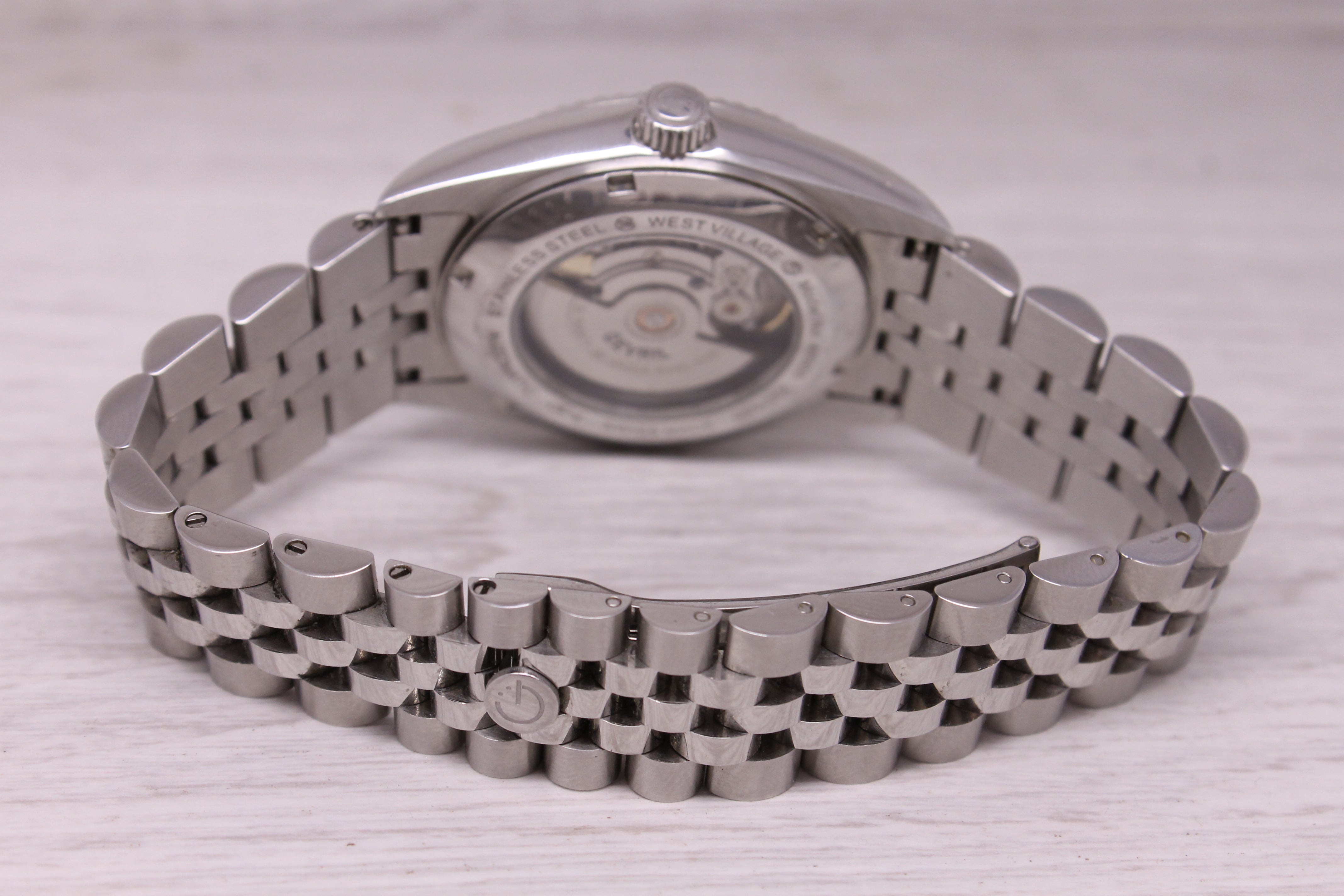 Gevril West Village Mens 40mm Steel Automatic Watch w/ Box Blue Dial 48900