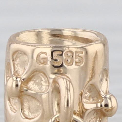 Authentic Pandora Gold Flower Safety Chain 750312-05 14k Floral Charm