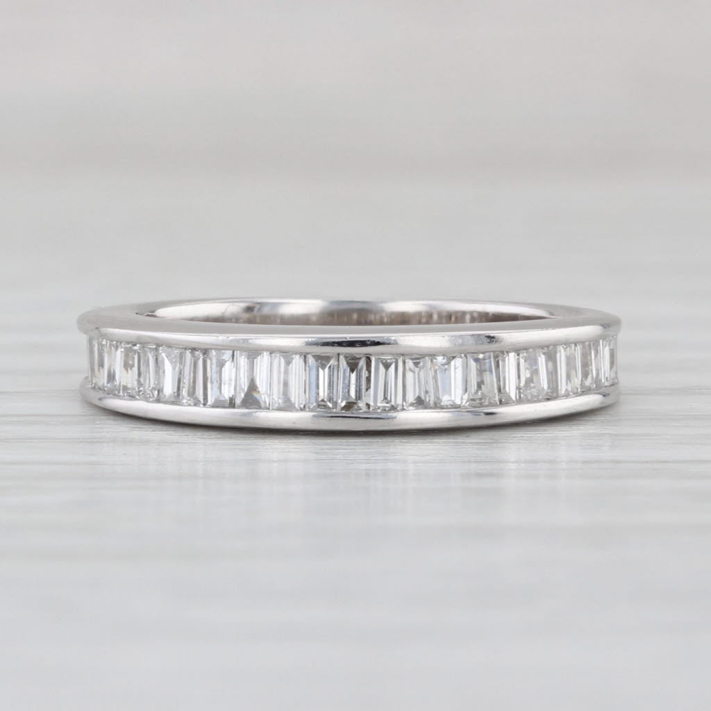 0.70ctw Diamond Wedding Band 14k White Gold Size 5.5 Stackable Anniversary Ring