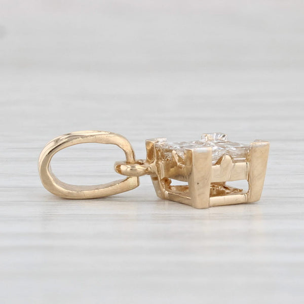 0.50ct Princess Diamond Solitaire Pendant 14k Yellow Gold