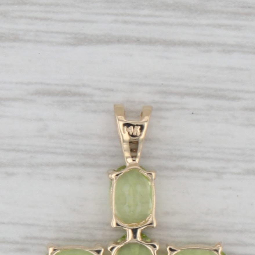 Gray 3ctw Green Peridot Cross Pendant 14k Yellow Gold