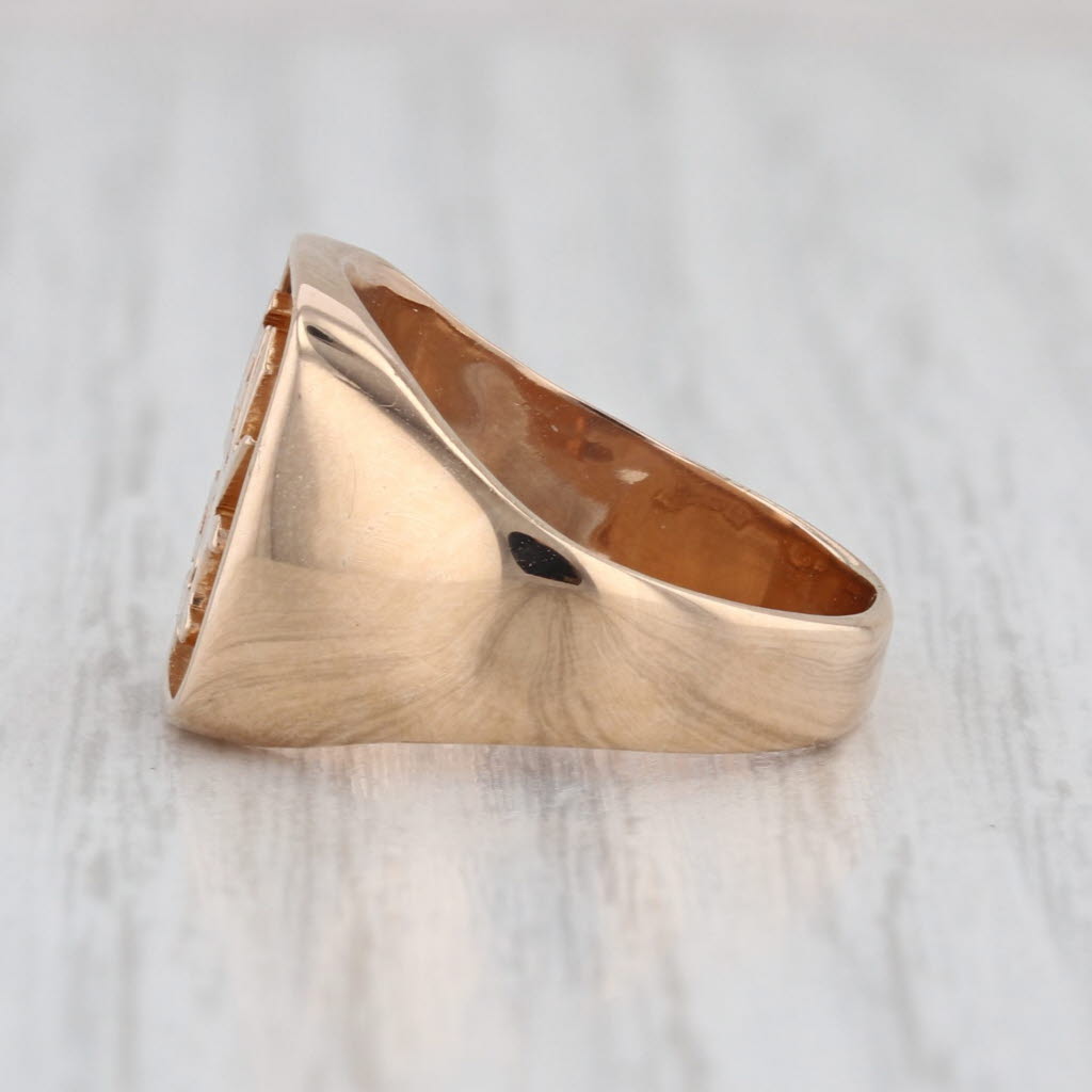 Fu Good Luck Fortune Chinese Character Ring 14k Yellow Gold Size 6 Signet