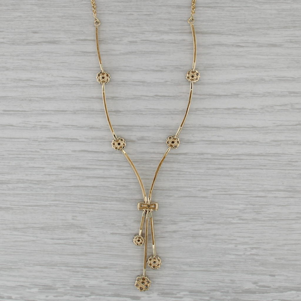 1.91ctw Diamond V Necklace 14k Yellow Gold 20" Wheat Chain Statement