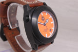 Enzo Mechana EM002 Mens 42mm Black PVD Steel Automatic Divers Watch Orange w Box