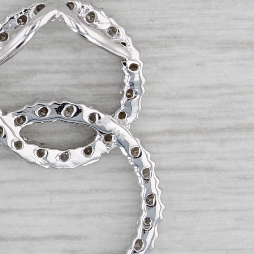 Gray 0.38ctw Diamond Interlocking Eternity Circle Pendant 14k White Gold