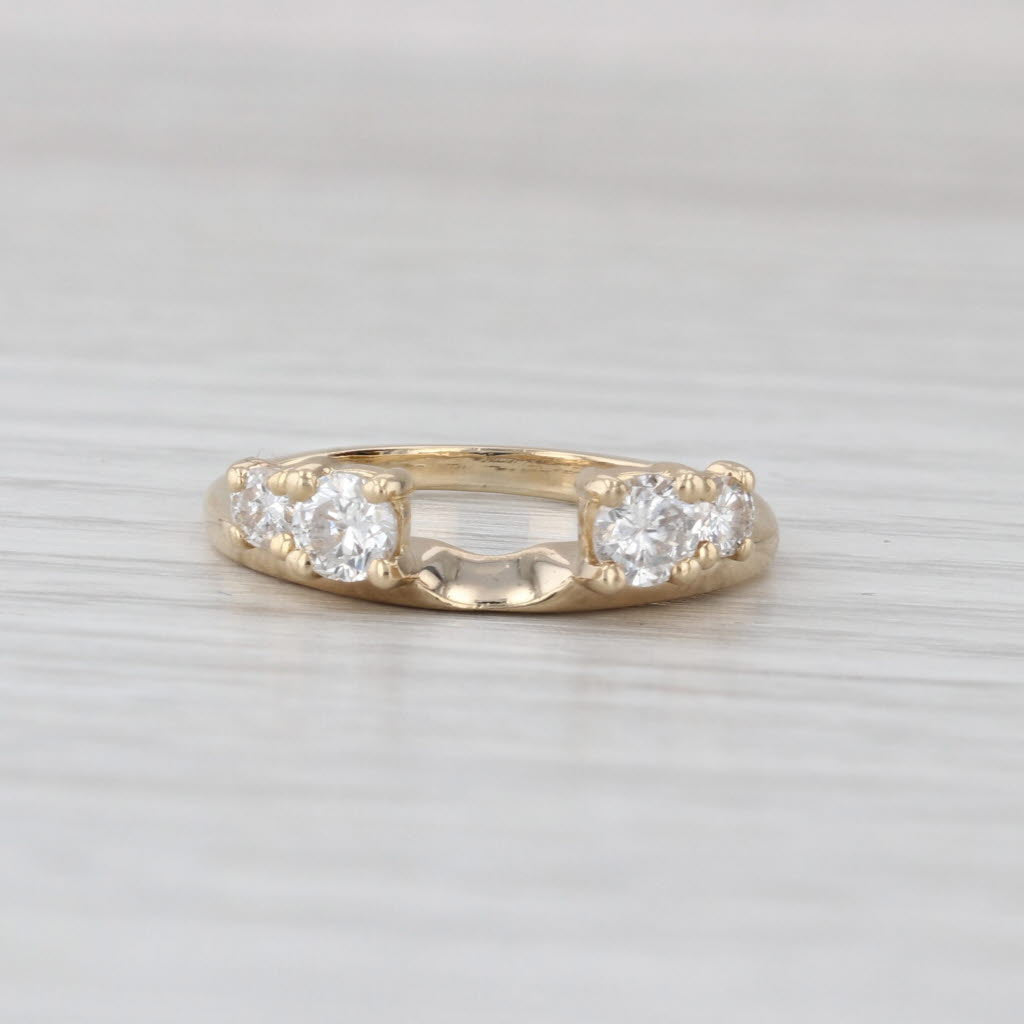 0.50ctw Diamond Enhancer Guard Ring 14k Yellow Gold Wedding Band Size 5.5