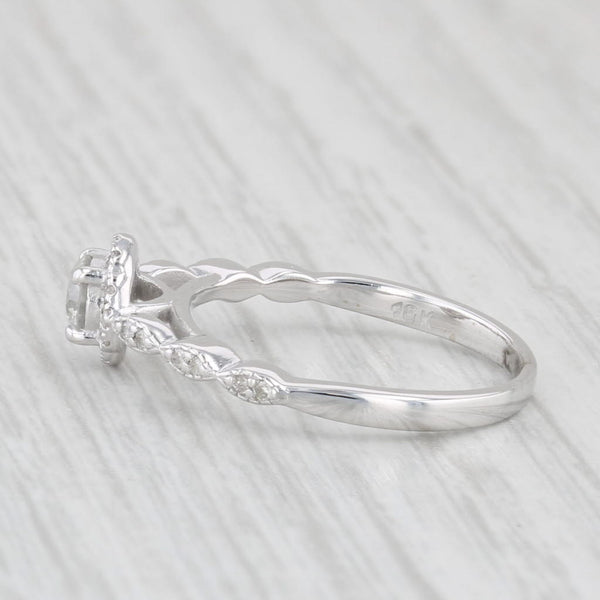 0.29ctw Round Diamond Halo Engagement Ring 10k White Gold Size 5