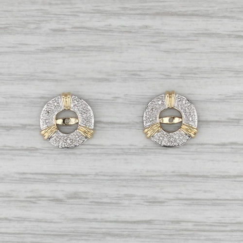 Diamond Accented Earring Enhancers 14k White Yellow Gold for Studs