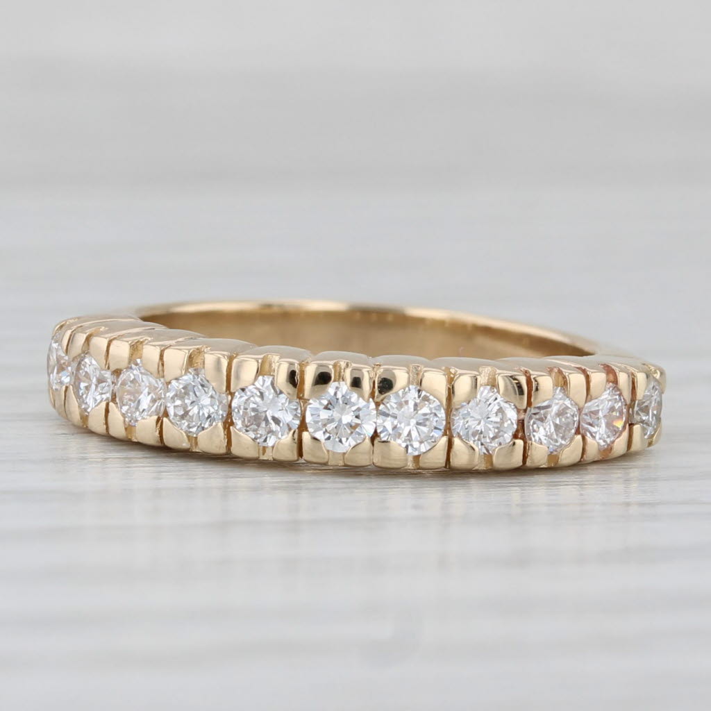Light Gray New 0.44ctw Lab Created Diamond Ring 14k Yellow Gold Stackable Wedding Band