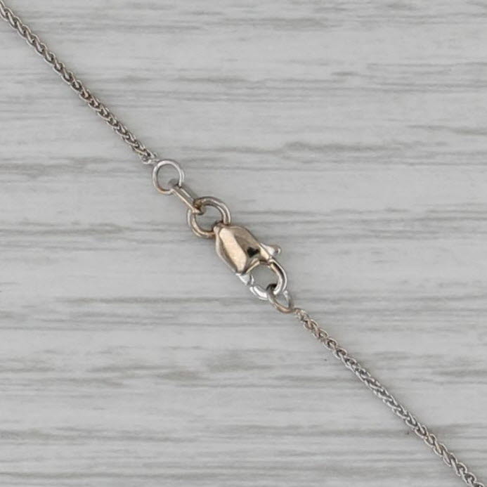 0.80ctw Diamond Halo Pendant Necklace 14k White Gold 18.25" Wheat Chain